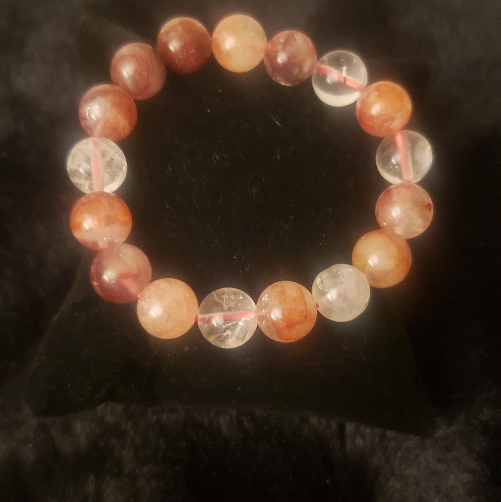 Sarda , Hematoid Multicolor Beaded Bracelet, stretchable size 5.5" . New